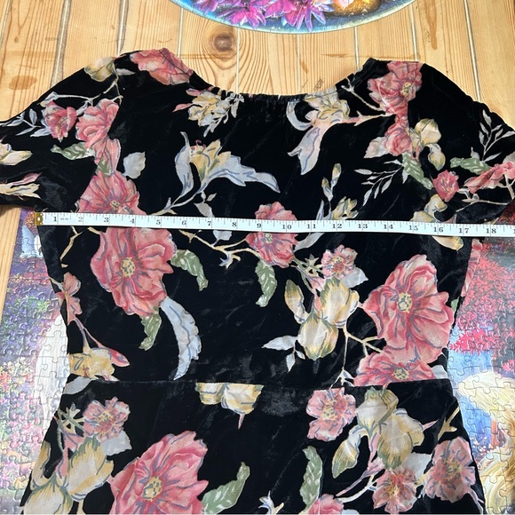 Lulus Glorious Aura Black Velvet Burnout Floral Maxi Dress Size Medium NWT - Picture 7 of 9